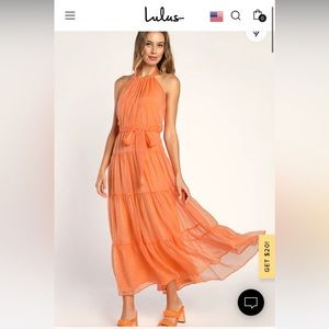 Lulus Orange High neck dress